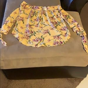 Off shoulder yellow blouse